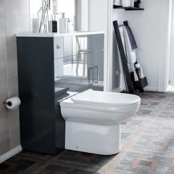 Slimline Floorstanding Grey Vanity Basin And BTW Combo Unit Flat Pack James -Comfort Bathroom Store 54006634 3