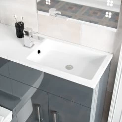 Slimline Floorstanding Grey Vanity Basin And BTW Combo Unit Flat Pack James -Comfort Bathroom Store 54006634 4