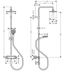 Hansgrohe Vernis Shape Showerpipe 230 1jet EcoSmart With Thermostat, Chrome (26097000hansgrohe) -Comfort Bathroom Store 54082689 5