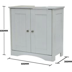 Bathroom Sink Cabinet Under Basin Unit Cupboard Storage Furniture White -Comfort Bathroom Store 54097116 3