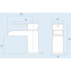 Black Matt Basin Sink Bathroom Luxury Waterfall & Bath Filler Tap Set -Comfort Bathroom Store 54194180 4