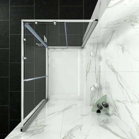 ELEGANT 1200 X 900 Mm Sliding Shower Door And Screen 6mm Safety Tempered Glass Corner Entry Shower Enclosure With Stone Tray And Riser Kit 4 ELEGANT 1200 X 900 Mm Sliding Shower Door And Screen 6mm Safety Tempered Glass Corner Entry Shower Enclosure With Stone Tray And Riser Kit - Image 2