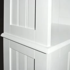 AMERICAN COTTAGE - Tall Bathroom Storage Cupboard With Display Shelves - White -Comfort Bathroom Store 5435264 4