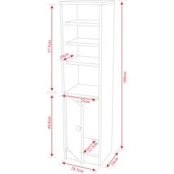 JAMERSON - Compact Storage Cupboard / Bathroom Cabinet With Shelves - White -Comfort Bathroom Store 5435558 4