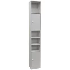 JAMERSON - Large Tall Tower Storage Cupboard With Shelves - White -Comfort Bathroom Store 5435559 3