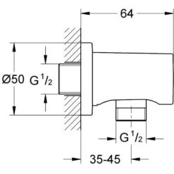 Grohe Rainshower® Shower Outlet Elbow, 1/2", Chrome (27057000) -Comfort Bathroom Store 54395752 2