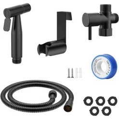 MUFF Toilet Hand Shower Kit, Shower Head For Bathroom Cleaning(black)