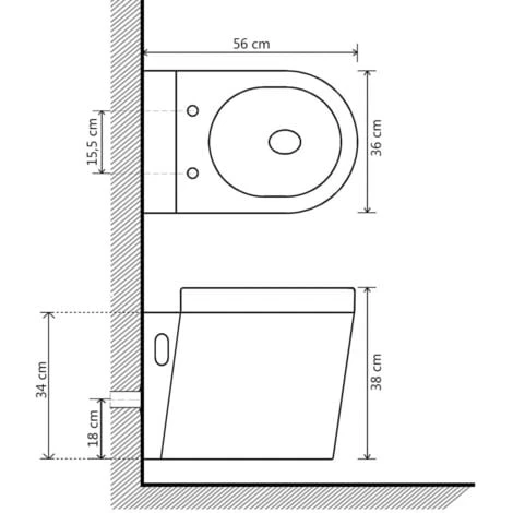 Wall Hung Toilet Ceramic White VidaXL 5 Wall Hung Toilet Ceramic White VidaXL - Image 3