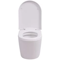 Wall Hung Toilet Ceramic White VidaXL 10 Wall Hung Toilet Ceramic White VidaXL -Comfort Bathroom Store 5449916 4