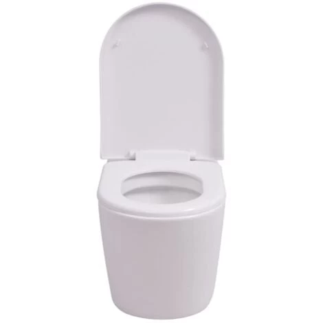 Wall Hung Toilet Ceramic White VidaXL 6 Wall Hung Toilet Ceramic White VidaXL - Image 4