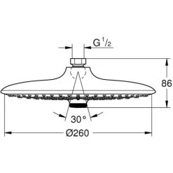 Grohe Euphoria 260 Head Shower 3 Sprays, Chrome (26457000) -Comfort Bathroom Store 54553641 2