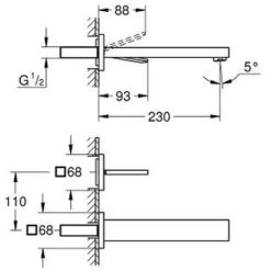 Grohe Eurocube Joy 2 Hole Basin Mixer L-size (19998000) 6 Grohe Eurocube Joy 2 Hole Basin Mixer L-size (19998000) -Comfort Bathroom Store 54591000 2