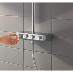 Grohe Euphoria SmartControl System 310 Cube Duo Shower System With Thermostat For Wall Mounting, Chrome (26508000) -Comfort Bathroom Store 54656970 2