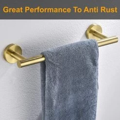 MUFF Towel Rack Brushed Gold Towel Rack Bar Bathroom Rack For Bathroom Kitchen -Comfort Bathroom Store 54685573 4