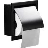 MUFF Matte Black Recessed Toilet Paper Roll Holder, Stainless Steel Tissue Paper Holder Storage Box Wall Mount For Bathroom -Comfort Bathroom Store 54685577 1