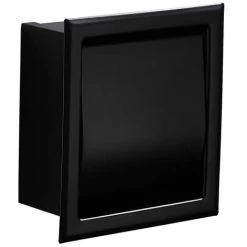 MUFF Matte Black Recessed Toilet Paper Roll Holder, Stainless Steel Tissue Paper Holder Storage Box Wall Mount For Bathroom -Comfort Bathroom Store 54685577 3