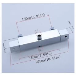 MUFF Square Thermostatic Shower Stick Mixing Valve Faucet Chrome Bathroom Double Outlet -Comfort Bathroom Store 54685985 3