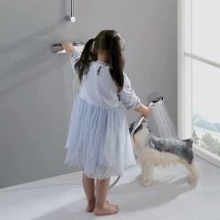 MUFF Square Thermostatic Shower Stick Mixing Valve Faucet Chrome Bathroom Double Outlet -Comfort Bathroom Store 54685985 4