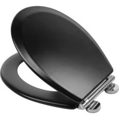 Croydex Lene Wood Flexi-Fix Seat Matt Black -Comfort Bathroom Store 54819376 3