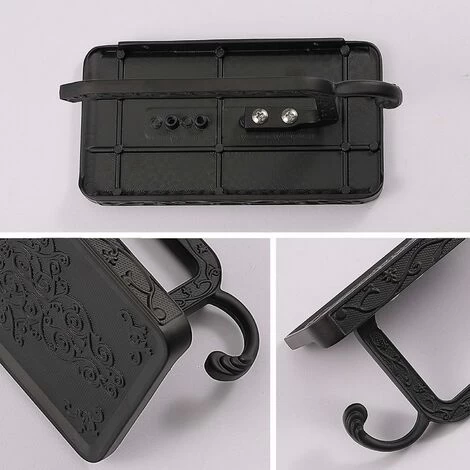 LITZEE Toilet Paper Holder Bathroom Accessories Space Aluminum Tissue Mobile Paper Roll Holder Wall Mount Rustproof Vintage Style Black 6 LITZEE Toilet Paper Holder Bathroom Accessories Space Aluminum Tissue Mobile Paper Roll Holder Wall Mount Rustproof Vintage Style Black - Image 4