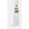 VonHaus Tall Bathroom Cabinet - White Tallboy Storage Unit W/ Cupboard & 6 Shelves - Freestanding Slim Bathroom Cabinet - Wooden Bathroom Furniture - Water Resistant Paint -Comfort Bathroom Store 54925157 1