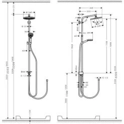 Hansgrohe Crometta S Showerpipe 240 1jet EcoSmart 9 L/min Reno (27270000) -Comfort Bathroom Store 55041356 3