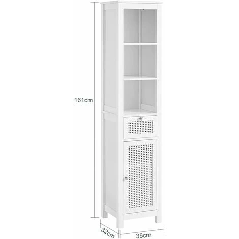 SoBuy Bathroom Tall Cabinet Bathroom Cabinet, BZR36-W 5 SoBuy Bathroom Tall Cabinet Bathroom Cabinet, BZR36-W - Image 3