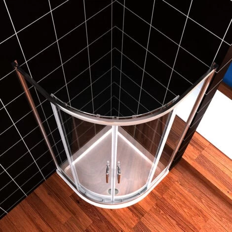 ELEGANT 800 X 800 Mm Walk In Quadrant Shower Cabin Sliding Shower Cubicle 6mm Glass Shower Enclosure 4 ELEGANT 800 X 800 Mm Walk In Quadrant Shower Cabin Sliding Shower Cubicle 6mm Glass Shower Enclosure - Image 2