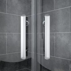 ELEGANT 6mm Easy Clean Safety Tempered Glass 800x800mm Sliding Corner Entry Quadrant Shower Enclosure With Tray And Waste Trap -Comfort Bathroom Store 55298540 3