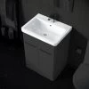 600mm White Ceramic Mid-Edge Basin Comes With Single Tap Hole And Overflow 2 600mm White Ceramic Mid-Edge Basin Comes With Single Tap Hole And Overflow -Comfort Bathroom Store 55340793 1