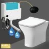 Square Back To Wall Toilet Pan, Seat & BTW Concealed Cistern - Black Push Button -Comfort Bathroom Store 55389206 1