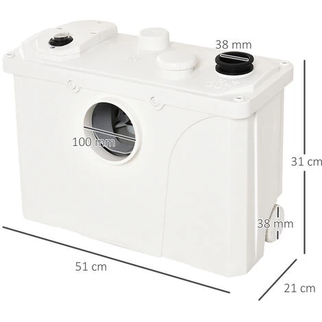 HOMCOM Sewage Pump 600W Dirty Waste Water Marine Toilet W/Cistern Disposal 4 HOMCOM Sewage Pump 600W Dirty Waste Water Marine Toilet W/Cistern Disposal - Image 2