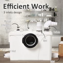 HOMCOM Sewage Pump 600W Dirty Waste Water Marine Toilet W/Cistern Disposal 11 HOMCOM Sewage Pump 600W Dirty Waste Water Marine Toilet W/Cistern Disposal -Comfort Bathroom Store 5540944 5