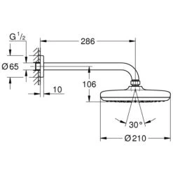 Grohe Eurosmart Cosmopolitan All-in-one Concealed Shower Set With TEMPESTA 210 Overhead Shower + 2 Spray Shower, Chrome (25183001) -Comfort Bathroom Store 55445248 5