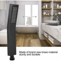 Matte Black Brass Chromeplated Handheld Shower Head Bathroom Sprayer Handshower G1/2" -Comfort Bathroom Store 55511027 3