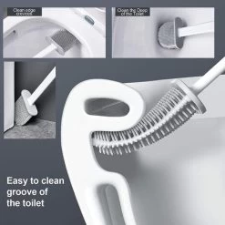 MUFF Toilet Brush & Holders，Silicone Toilet Brush，Deep Cleaner Toilet Brushes & Holders Blue -Comfort Bathroom Store 55623705 3