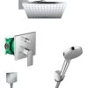 Hansgrohe All-in-one Concealed Shower Set With 23cm Overhead Shower + 2 Jets Hand Shower, Chrome, Hansgrohe Vernis Shape (VernisShape-1) 1 Hansgrohe All-in-one Concealed Shower Set With 23cm Overhead Shower + 2 Jets Hand Shower, Chrome, Hansgrohe Vernis Shape (VernisShape-1) -Comfort Bathroom Store 55631044 1
