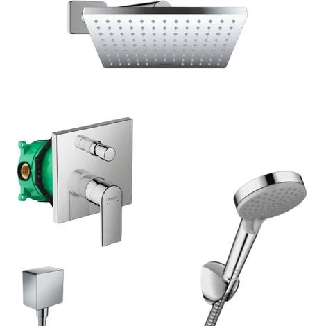 Hansgrohe All-in-one Concealed Shower Set With 23cm Overhead Shower + 2 Jets Hand Shower, Chrome, Hansgrohe Vernis Shape (VernisShape-1) 3 Hansgrohe All-in-one Concealed Shower Set With 23cm Overhead Shower + 2 Jets Hand Shower, Chrome, Hansgrohe Vernis Shape (VernisShape-1)