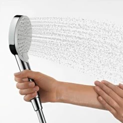 Hansgrohe All-in-one Concealed Shower Set With 23cm Overhead Shower + 2 Jets Hand Shower, Chrome, Hansgrohe Vernis Shape (VernisShape-1) 9 Hansgrohe All-in-one Concealed Shower Set With 23cm Overhead Shower + 2 Jets Hand Shower, Chrome, Hansgrohe Vernis Shape (VernisShape-1) -Comfort Bathroom Store 55631044 3