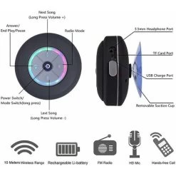 Bluetooth Shower Speaker, IPX7 Waterproof Mini Speaker,Portable Outdoor Wireless Speaker,Fully Waterproof FM Radio,Perfect For Shower, Bike, Hike, 10 Bluetooth Shower Speaker, IPX7 Waterproof Mini Speaker,Portable Outdoor Wireless Speaker,Fully Waterproof FM Radio,Perfect For Shower, Bike, Hike, -Comfort Bathroom Store 55651513 4