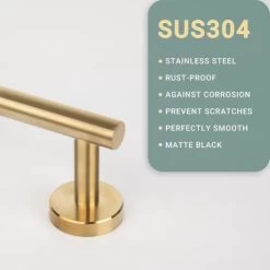 Towel Rack With Drilling, 304 Stainless Steel Towel Rack, Bath Towel Rack Brushed Nickel Towel Holder For Bathroom, Kitchen, Gold, 30cm -Comfort Bathroom Store 55651565 3
