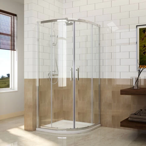 ELEGANT 1000x1000mm Quadrant Shower Enclosure Sliding Shower Screen 6mm Easy Clean Safety Tempered Glass 4 ELEGANT 1000x1000mm Quadrant Shower Enclosure Sliding Shower Screen 6mm Easy Clean Safety Tempered Glass - Image 2