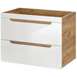 Bathroom 800 80cm Vanity Unit Wall Cabinet Compact Drawers White Gloss Oak Arub