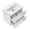Acezanble Bathroom Vanity Unit With Basin Gloss White Cloakroom Sink Unit Cabinet Basin Wall Mounted Two Drawers 600mm -Comfort Bathroom Store 56391278 1