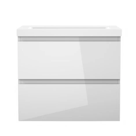 Acezanble Bathroom Vanity Unit With Basin Gloss White Cloakroom Sink Unit Cabinet Basin Wall Mounted Two Drawers 500mm 5 Acezanble Bathroom Vanity Unit With Basin Gloss White Cloakroom Sink Unit Cabinet Basin Wall Mounted Two Drawers 500mm - Image 3