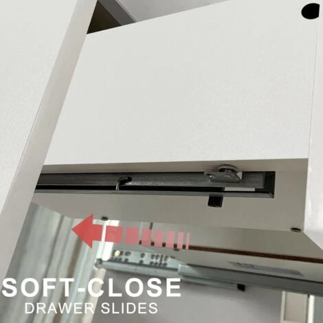 Acezanble Bathroom Vanity Unit With Basin Gloss White Cloakroom Sink Unit Cabinet Basin Wall Mounted Two Drawers 500mm 6 Acezanble Bathroom Vanity Unit With Basin Gloss White Cloakroom Sink Unit Cabinet Basin Wall Mounted Two Drawers 500mm - Image 4