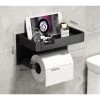 MUFF Toilet Paper Holder, Light Luxury Toilet Paper Holder, Mobile Phone Rack (black)