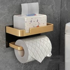 MUFF Toilet Paper Holder, Light Luxury Toilet Paper Holder, Mobile Phone Rack (black) 10 MUFF Toilet Paper Holder, Light Luxury Toilet Paper Holder, Mobile Phone Rack (black) -Comfort Bathroom Store 56403322 4