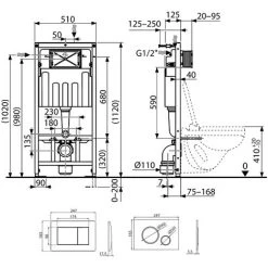 Concealed 1.12m Wall Hung Cistern Frame - Gloss White 9 Concealed 1.12m Wall Hung Cistern Frame - Gloss White -Comfort Bathroom Store 56536832 4