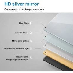 Wall Mounted LED Bathroom Mirror With Lights 500 X 700 Mm Single Sensor Touch With Demister Pad -Comfort Bathroom Store 56621400 5